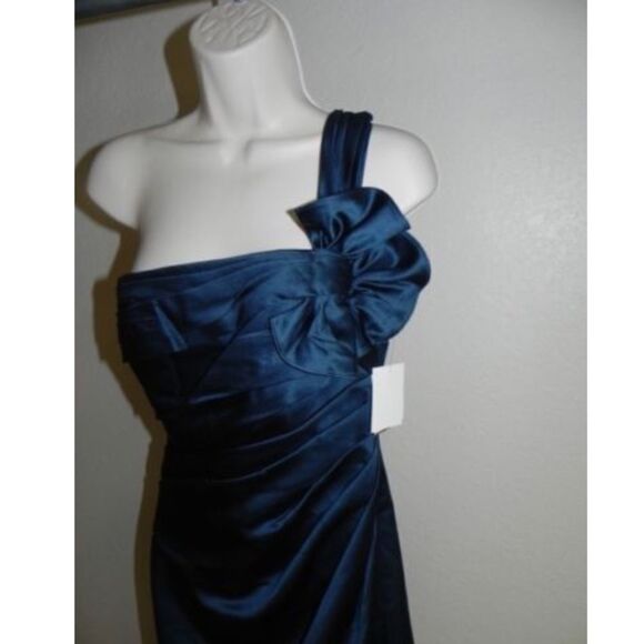 Davids Bridal Dress Size 2 Peacock Bridesmaid NWT - Picture 2 of 4